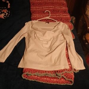 White Slit Sleeved Top